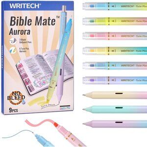 Lot 2 WRITECH Bible Safe Mate Journaling Set: No Bleed Highlighters Ballpoint Pe